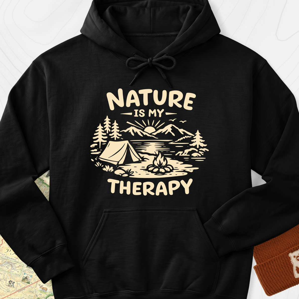 Nature Therapy Hoodie - Black