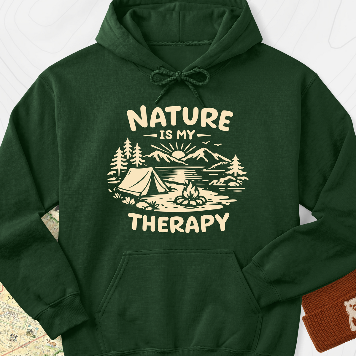 Nature Therapy Hoodie - Forest Green