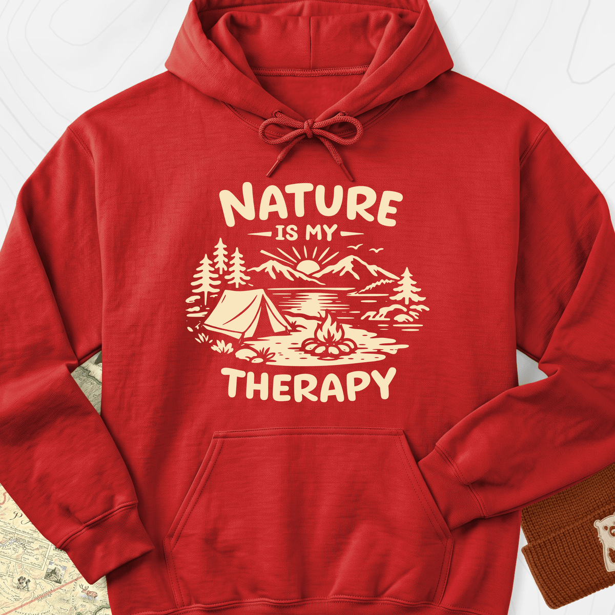 Nature Therapy Hoodie - Red