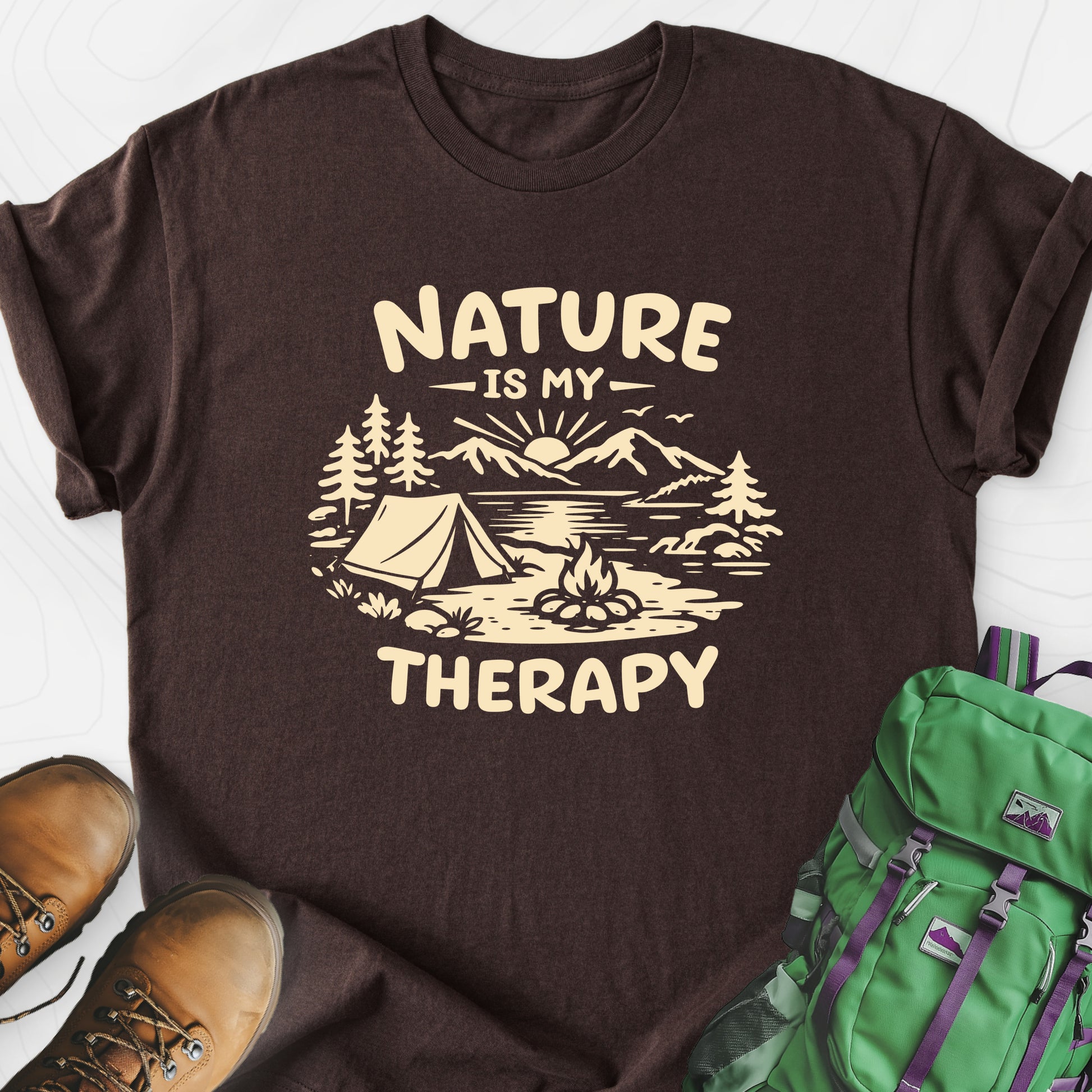 Nature Therapy Dark Chocolate front print lightweight T-shirt