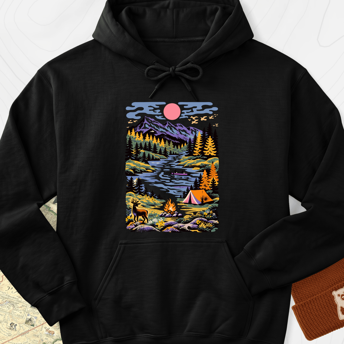 Wilderness Canoe Hoodie - Black