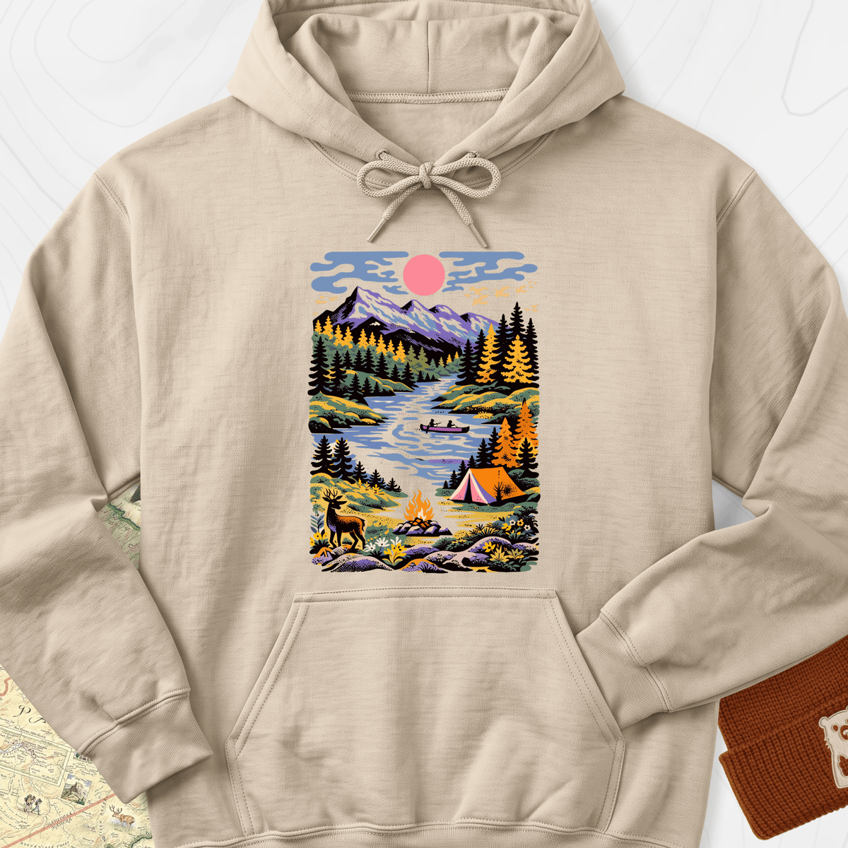 Wilderness Canoe Hoodie - Sand