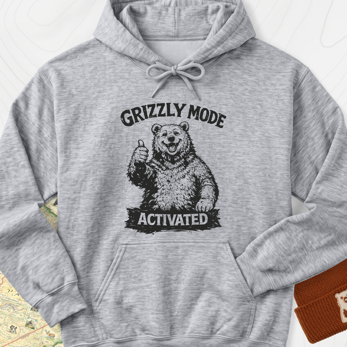 Grizzly Mode Hoodie - Sport Grey