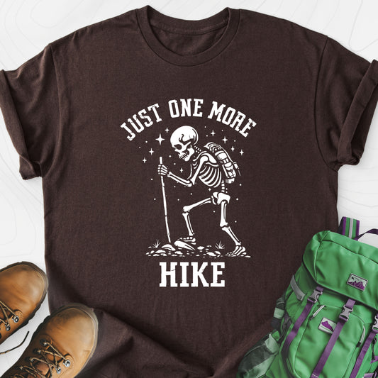 One More Hike Dark Chocolate front print lightweight T-shirt