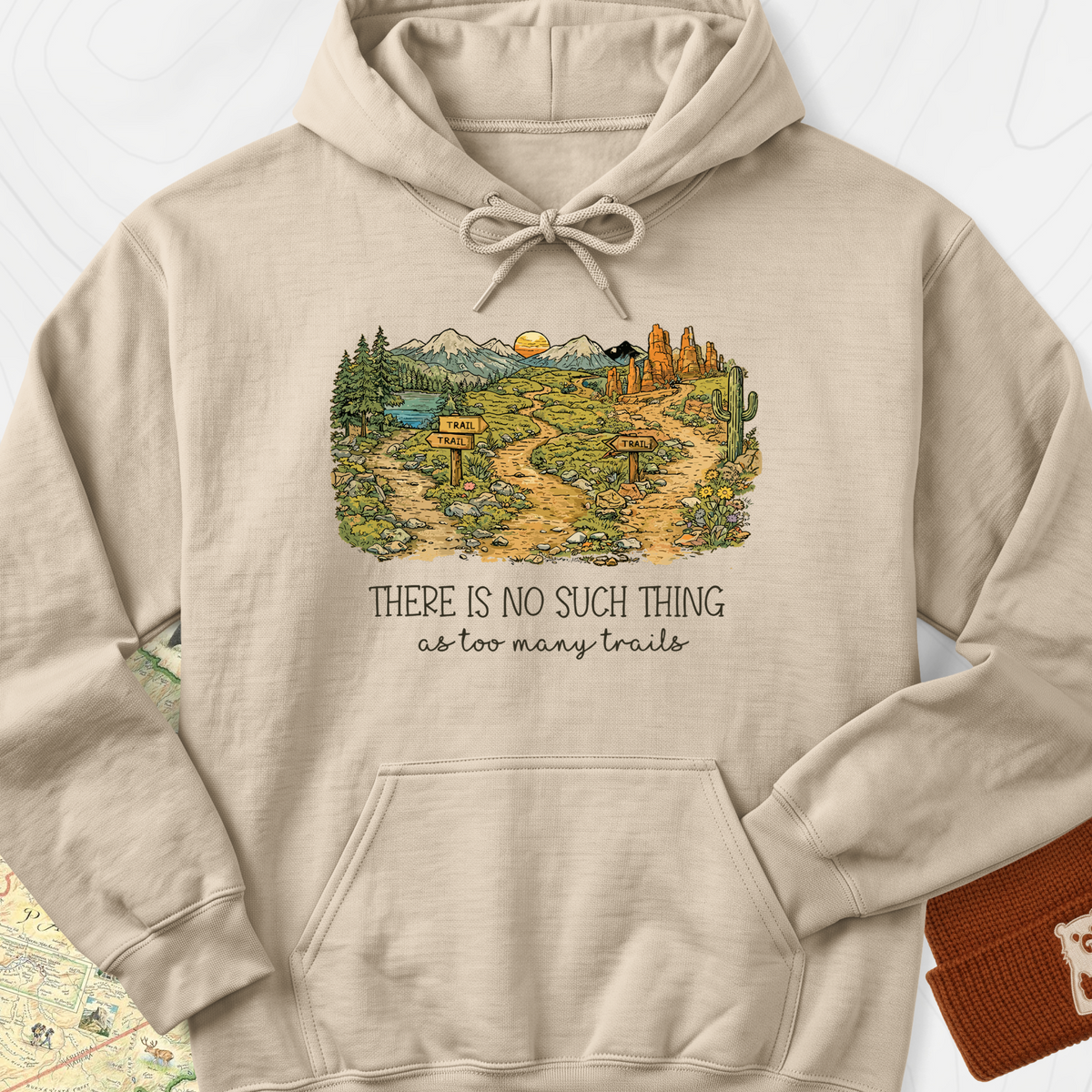 Too Many Trails Hoodie - Sand