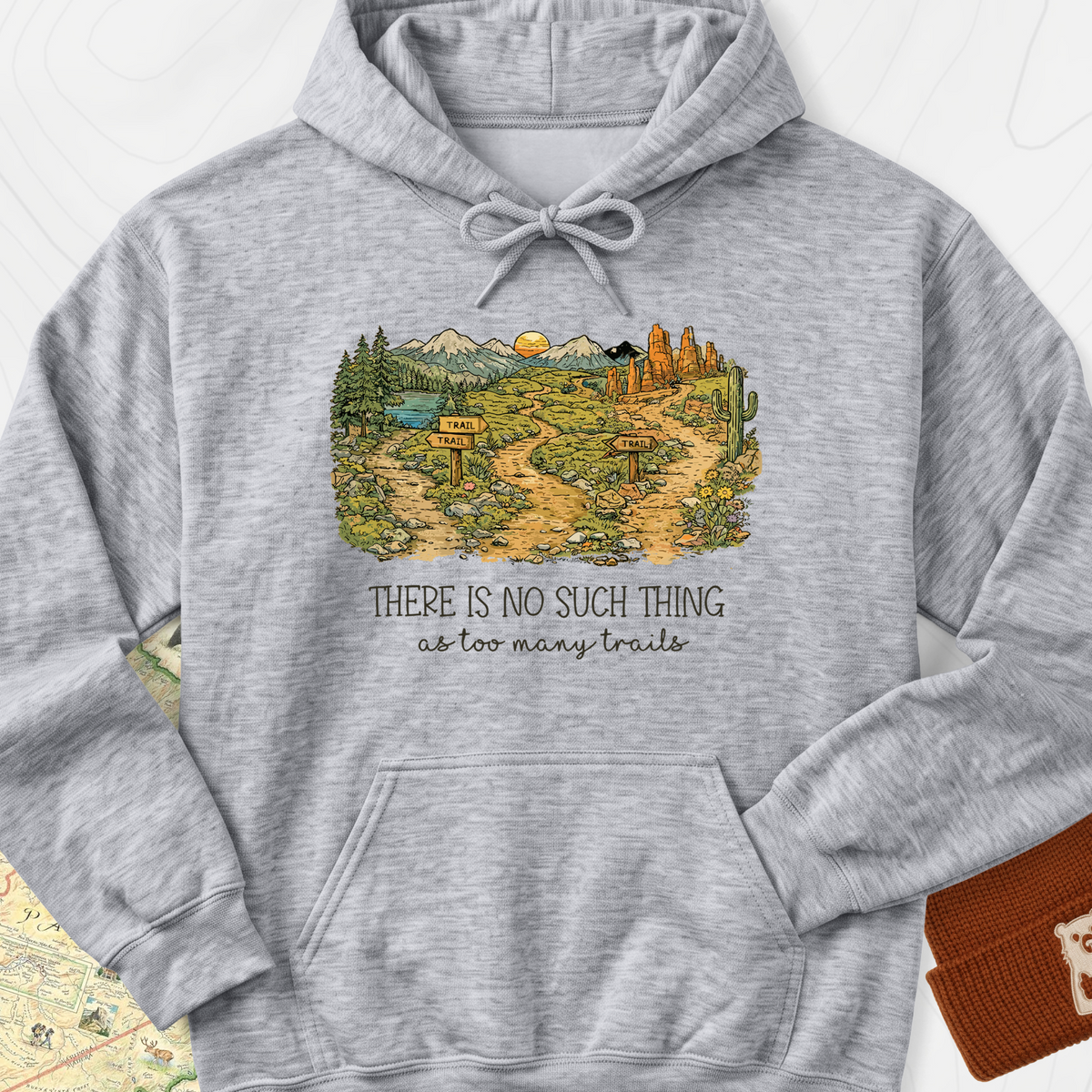 Too Many Trails Hoodie - Sport Grey