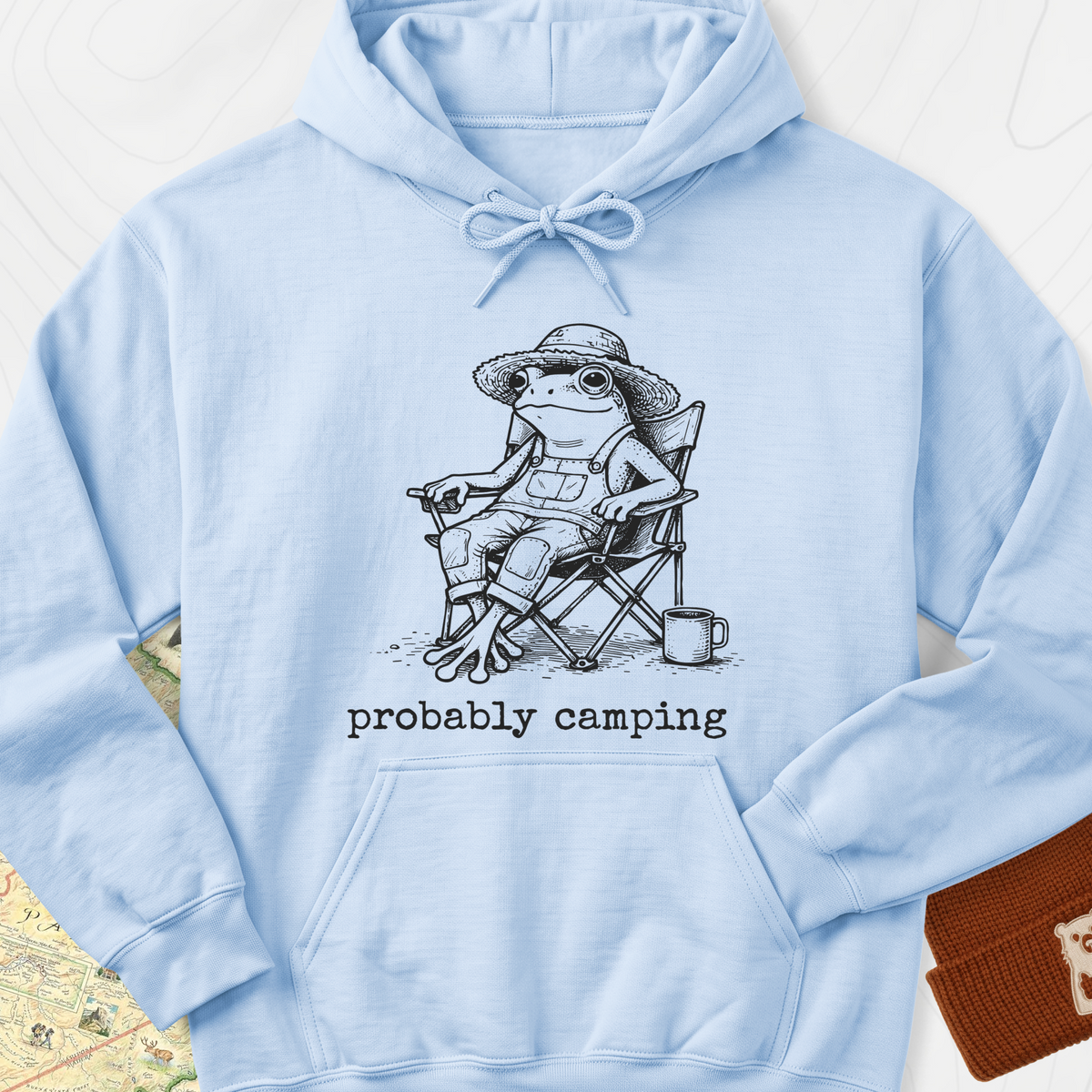 Probably Camping Hoodie - Light Blue