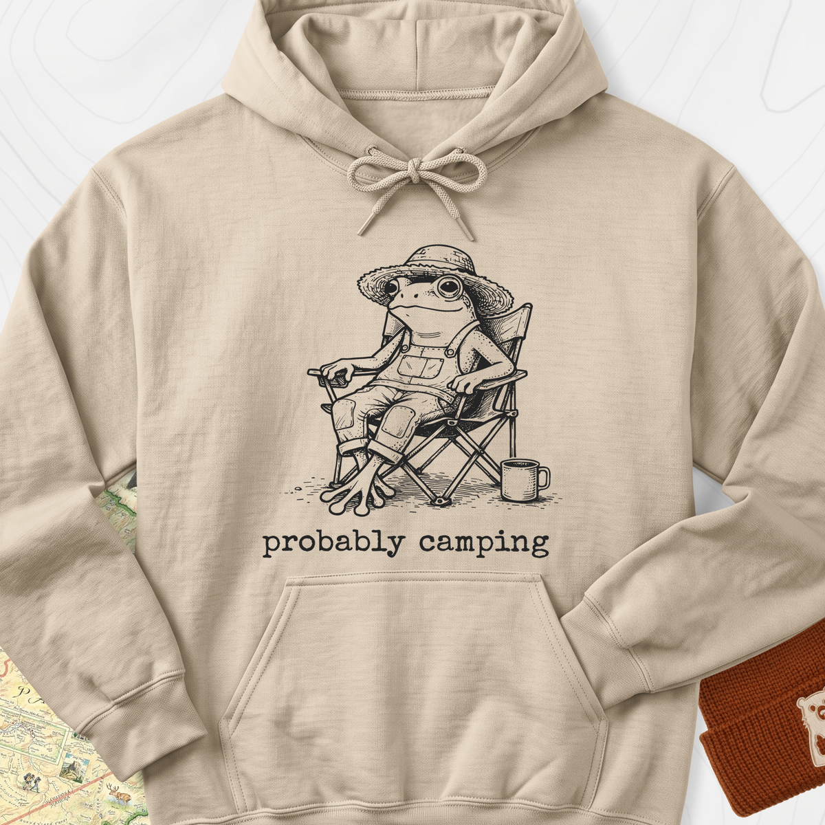 Probably Camping Hoodie - Sand