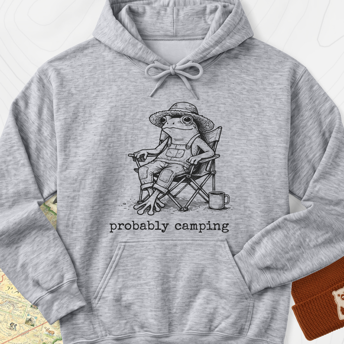 Probably Camping Hoodie - Sport Grey