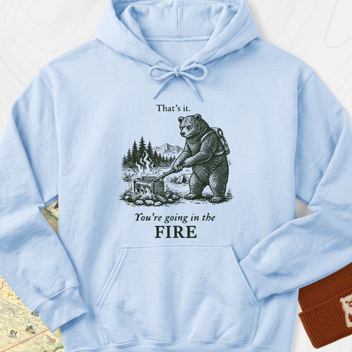 Generator in the Fire Hoodie - Light Blue