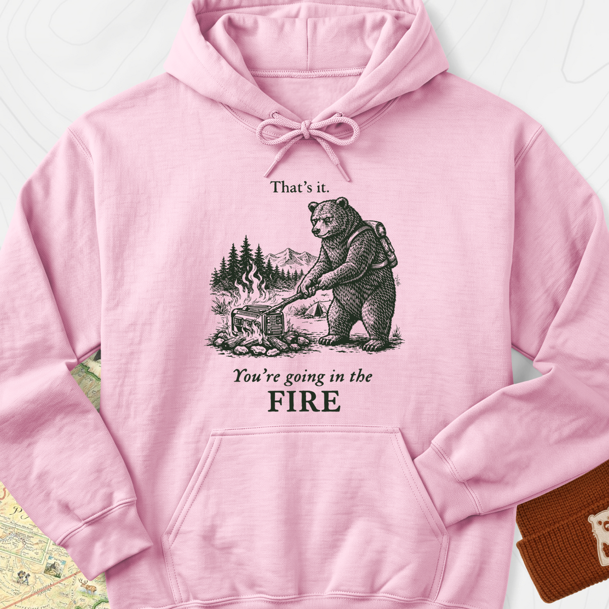 Generator in the Fire Hoodie - Light Pink