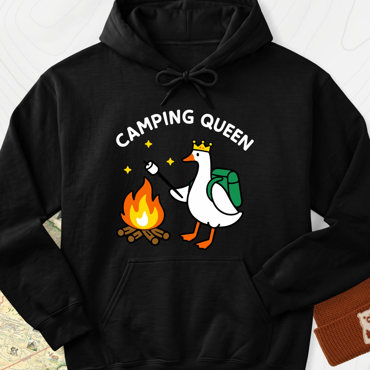 Camping Queen Hoodie - Black