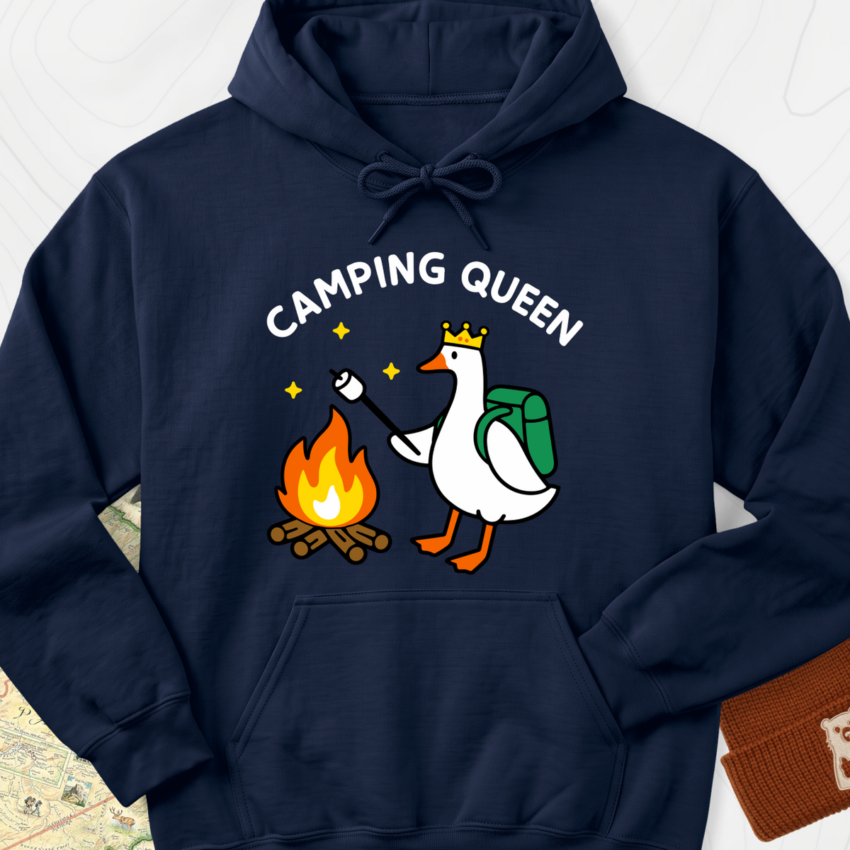Camping Queen Hoodie - Navy