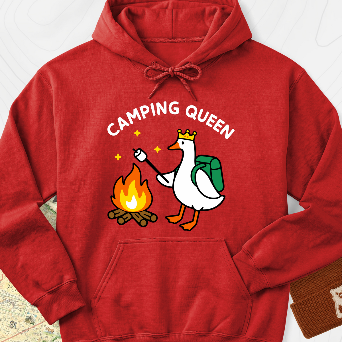 Camping Queen Hoodie - Red
