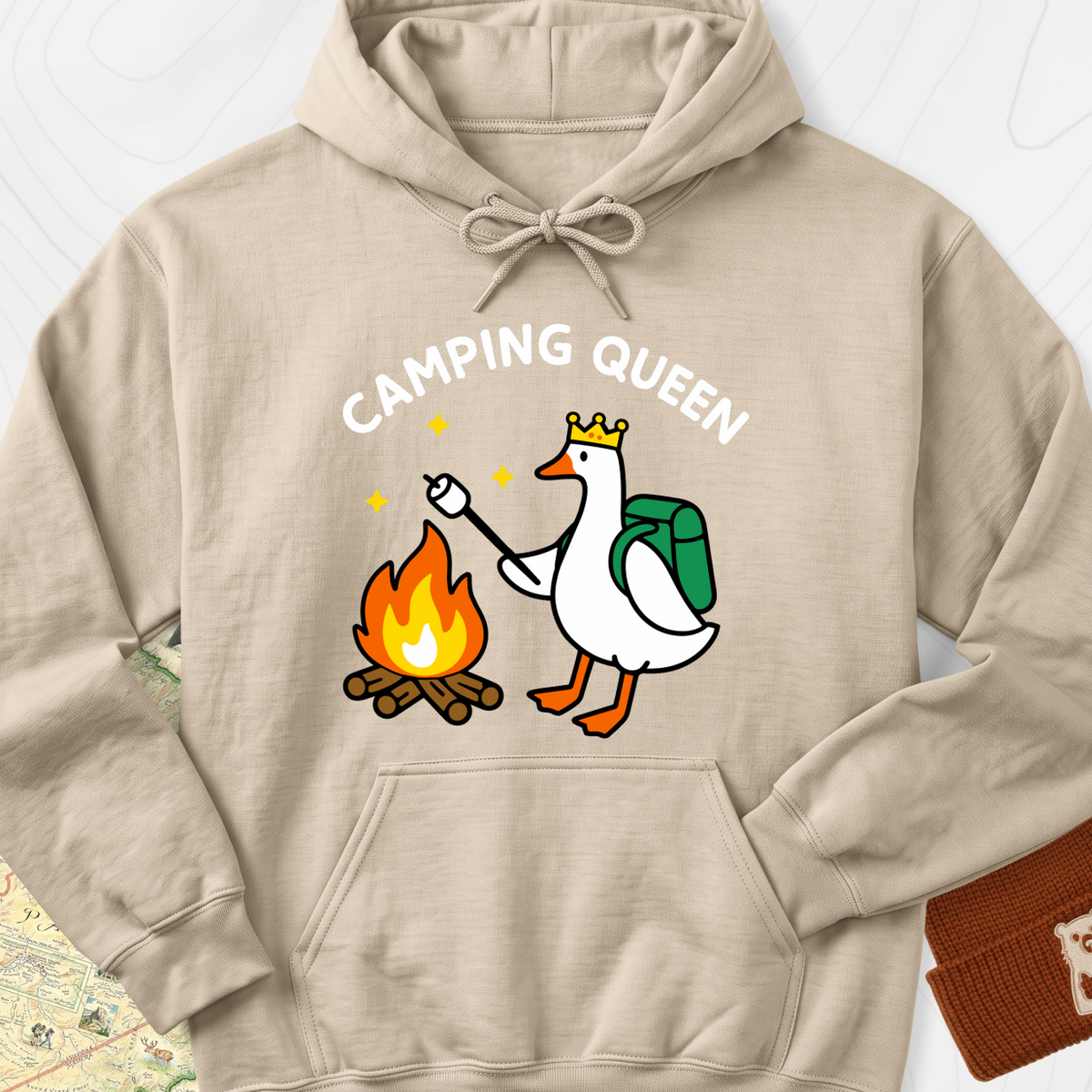 Camping Queen Hoodie - Sand