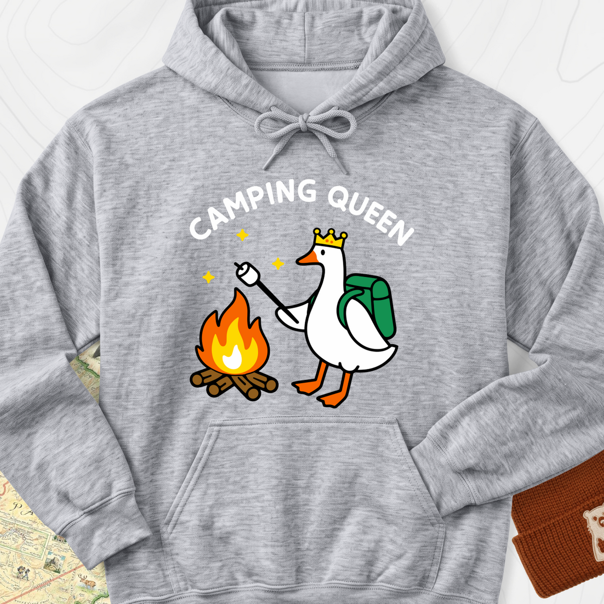 Camping Queen Hoodie - Sport Grey