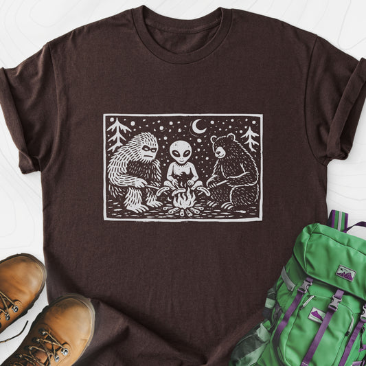 Campfire Legends Dark Chocolate front print lightweight T-shirt
