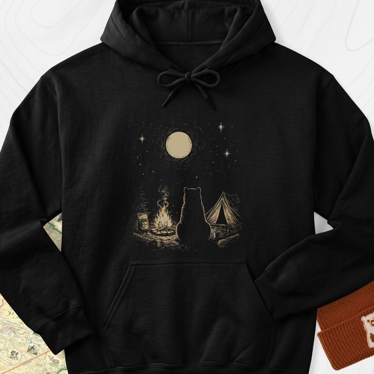 Moonlit Camp Hoodie - Black