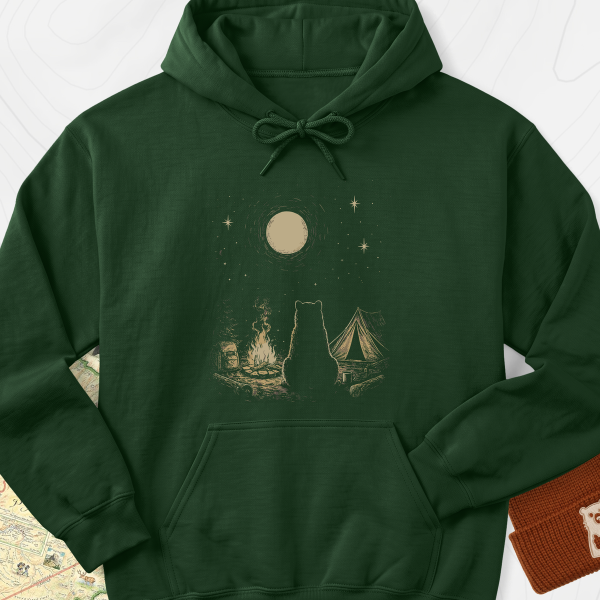 Moonlit Camp Hoodie - Forest Green
