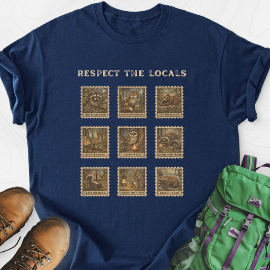 Wildlife Etiquette Navy front print lightweight T-shirt