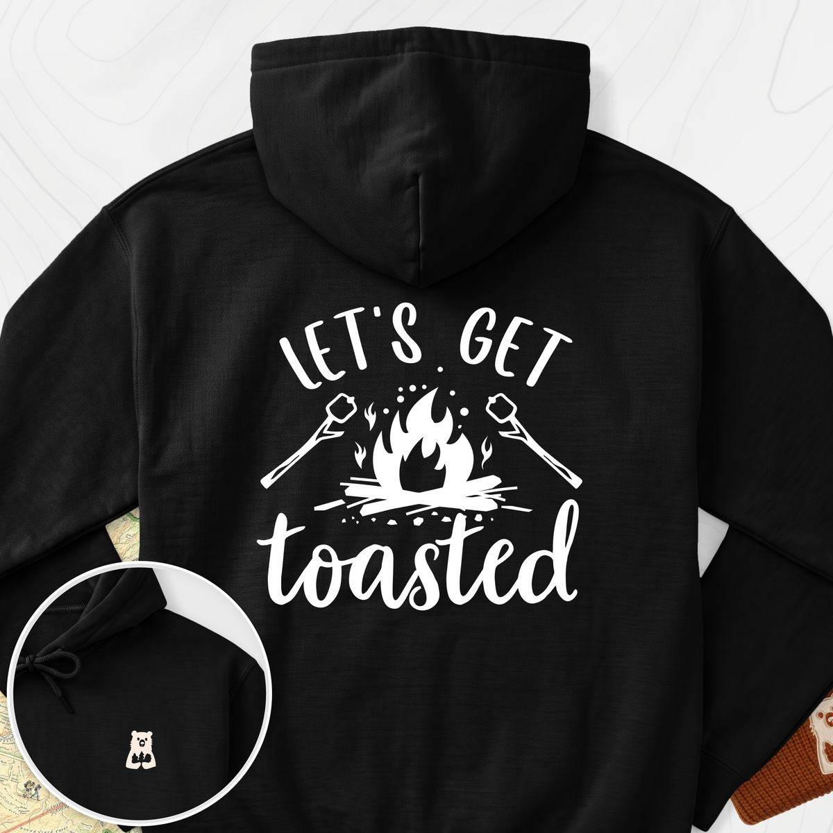 Let's Get Toasted Back Print Hoodie - Black