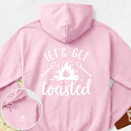 Let's Get Toasted Back Print Hoodie - Light Pink