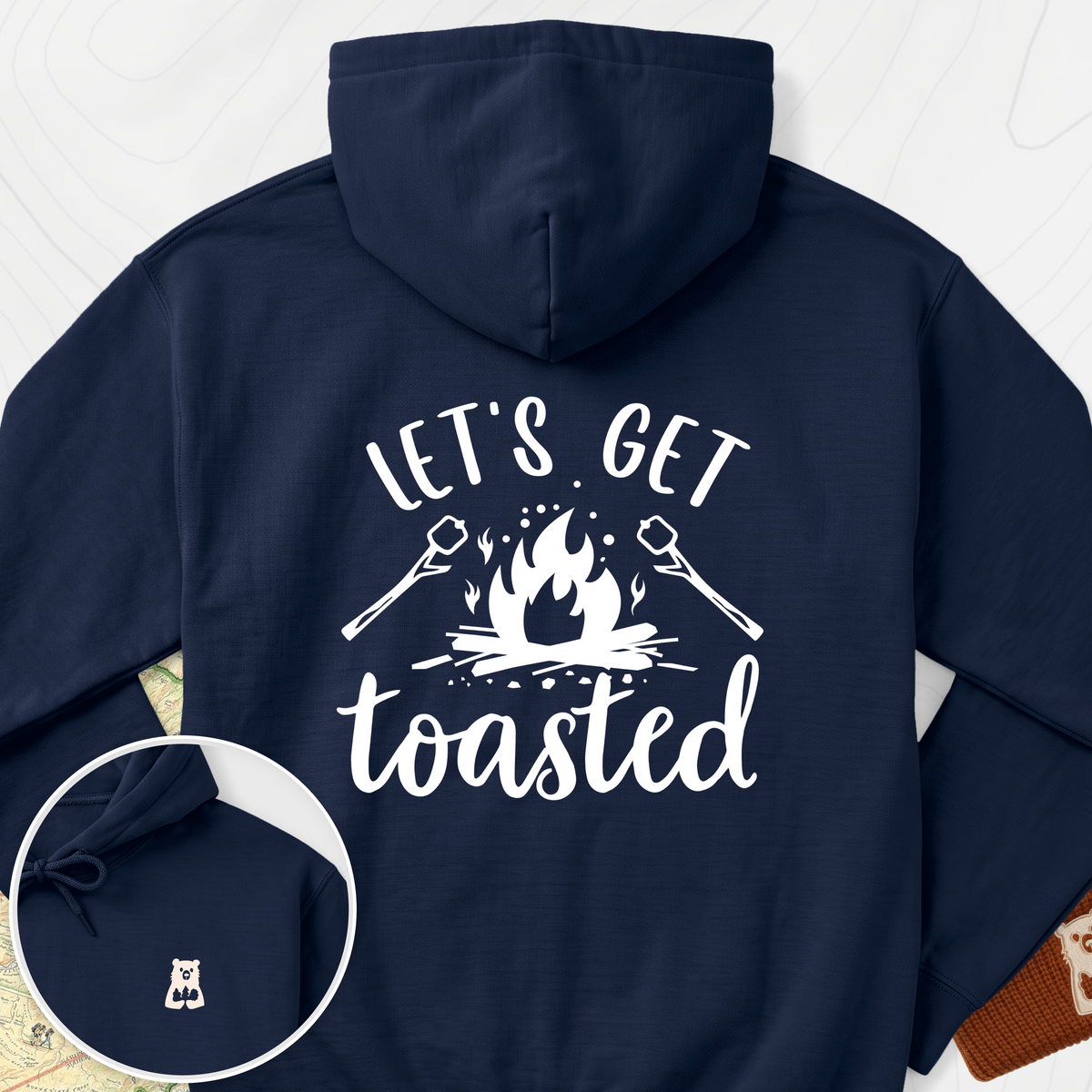 Let's Get Toasted Back Print Hoodie - Navy