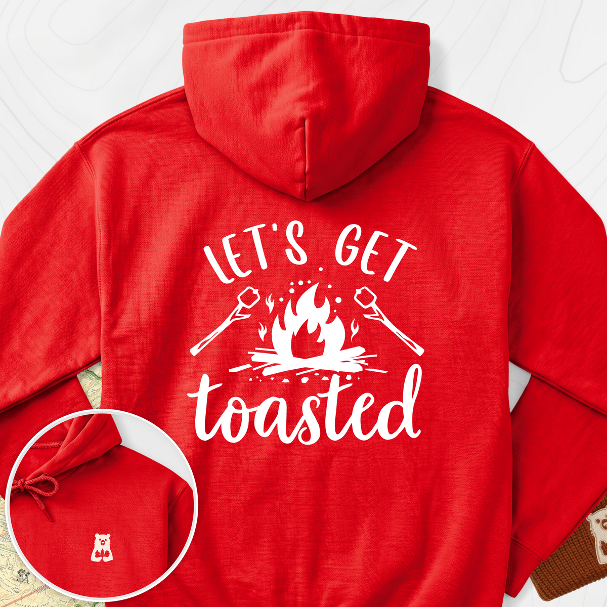 Let's Get Toasted Back Print Hoodie - Red