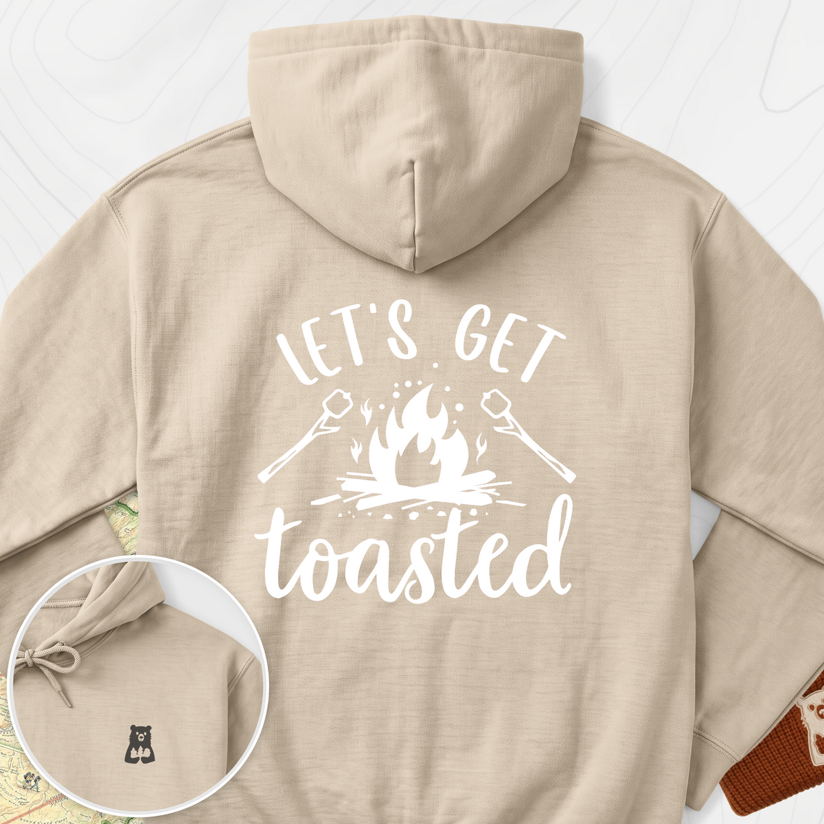 Let's Get Toasted Back Print Hoodie - Sand