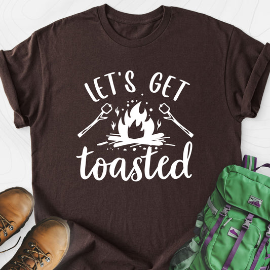 Let's Get Toasted Dark Chocolate front print lightweight T-shirt