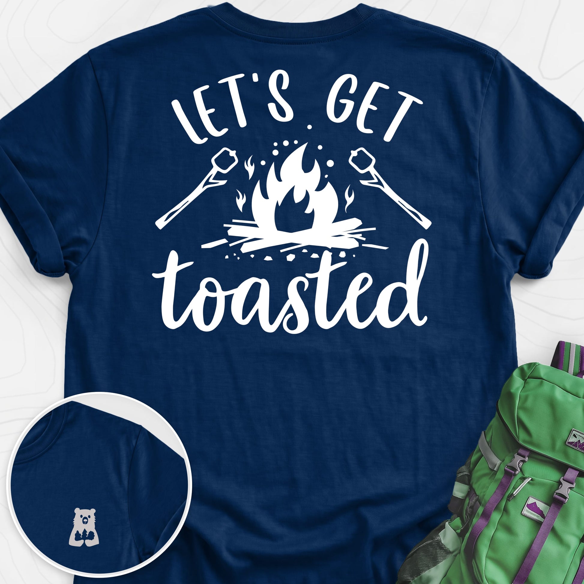 Let's Get Toasted Navy back print lightweight T-shirt