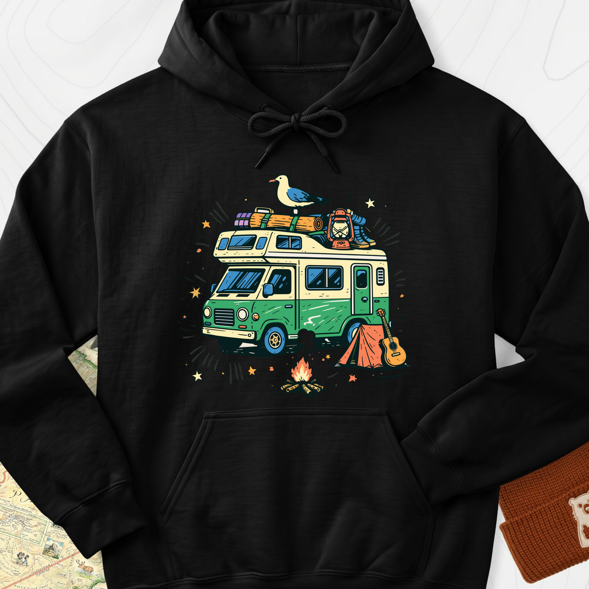 Adventure Camper Hoodie - Black