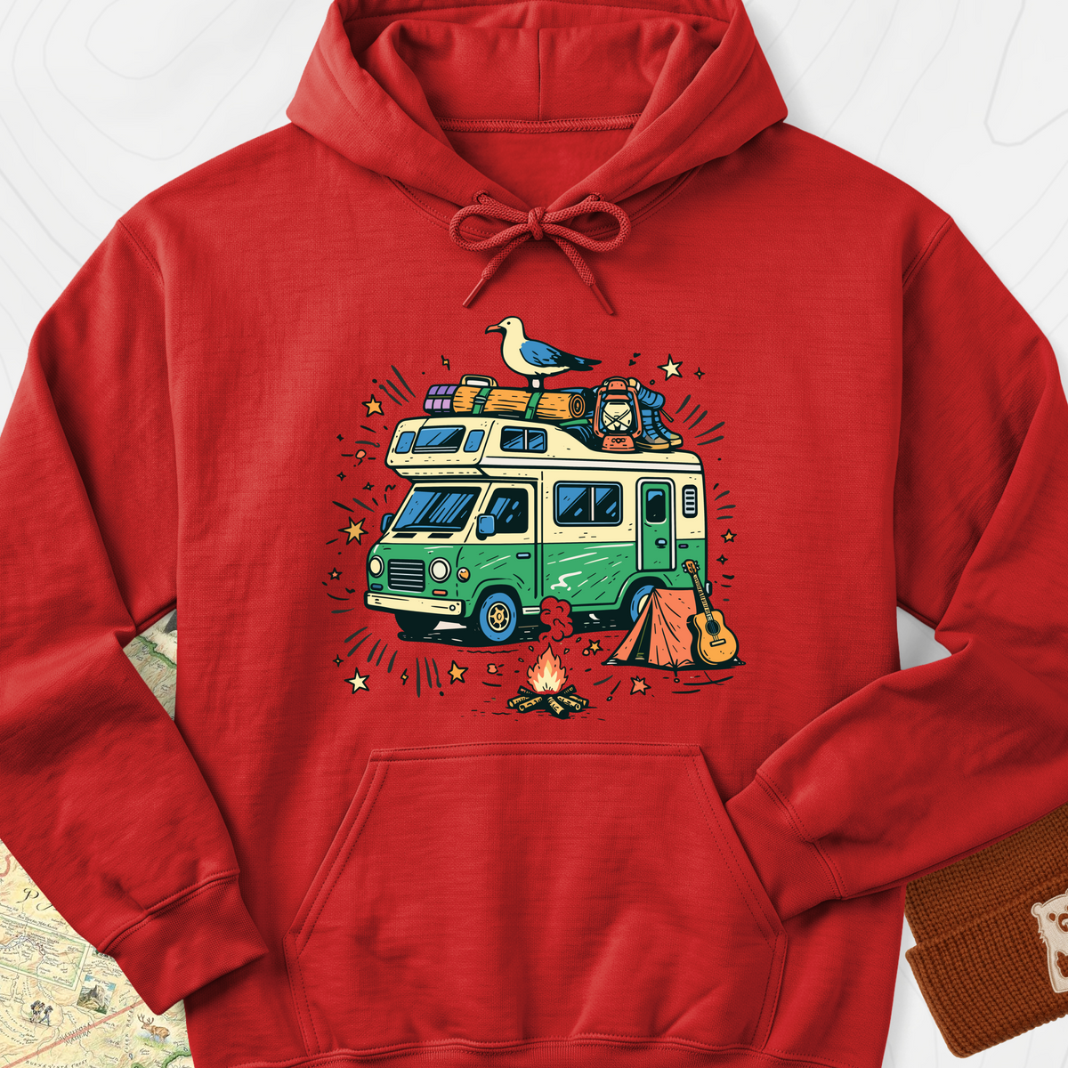 Adventure Camper Hoodie - Red