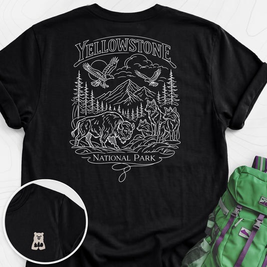 Yellowstone Black back print lightweight T-shirt