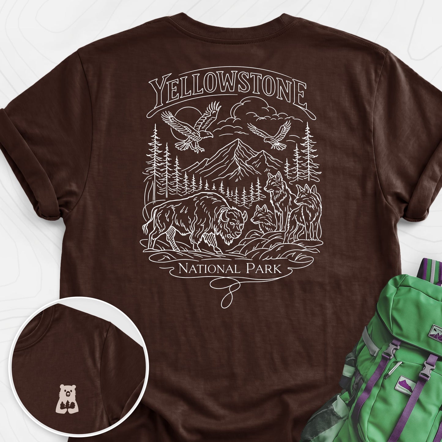 Yellowstone Dark Chocolate back print lightweight T-shirt