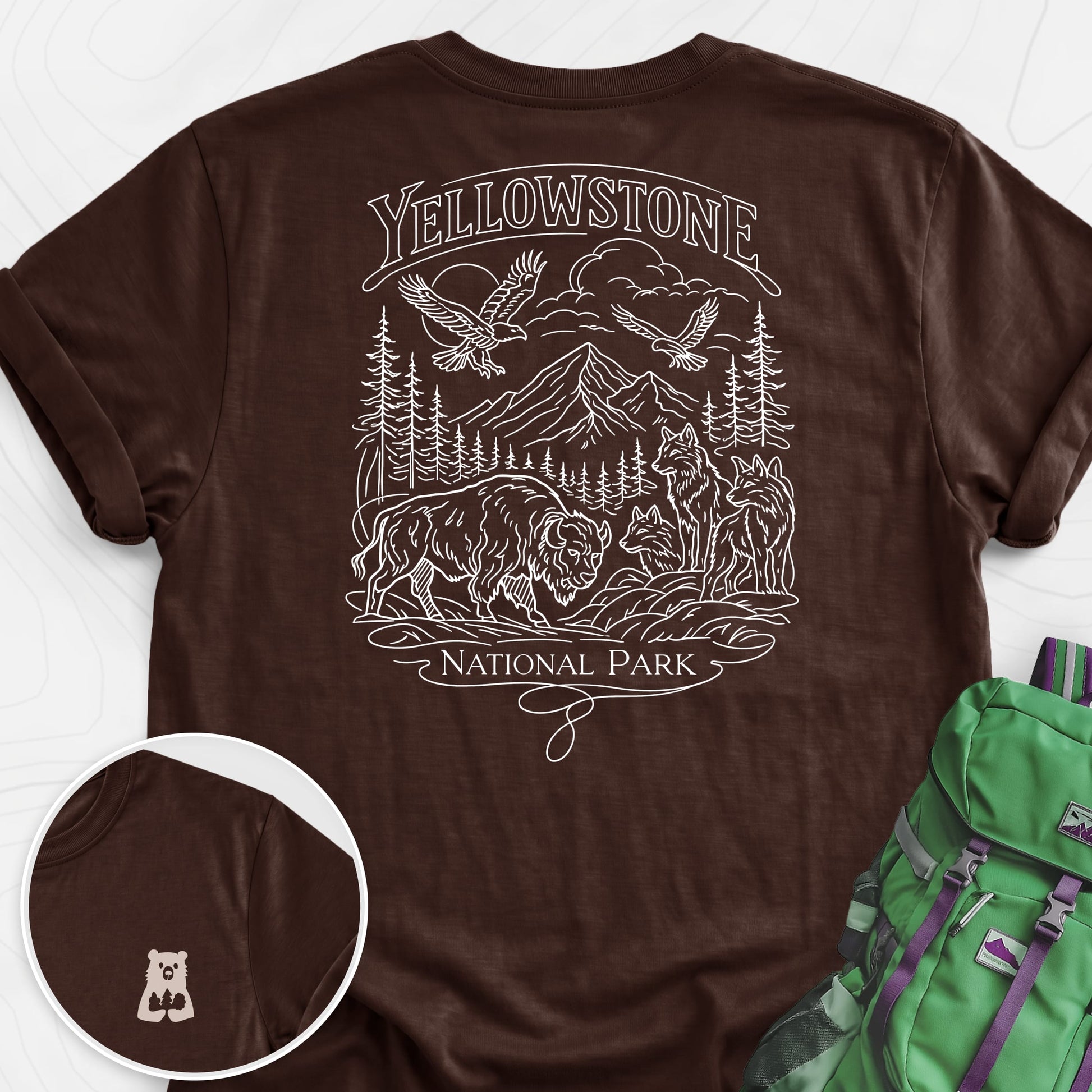 Yellowstone Dark Chocolate back print lightweight T-shirt