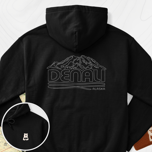 Denali Back Print Hoodie - Black