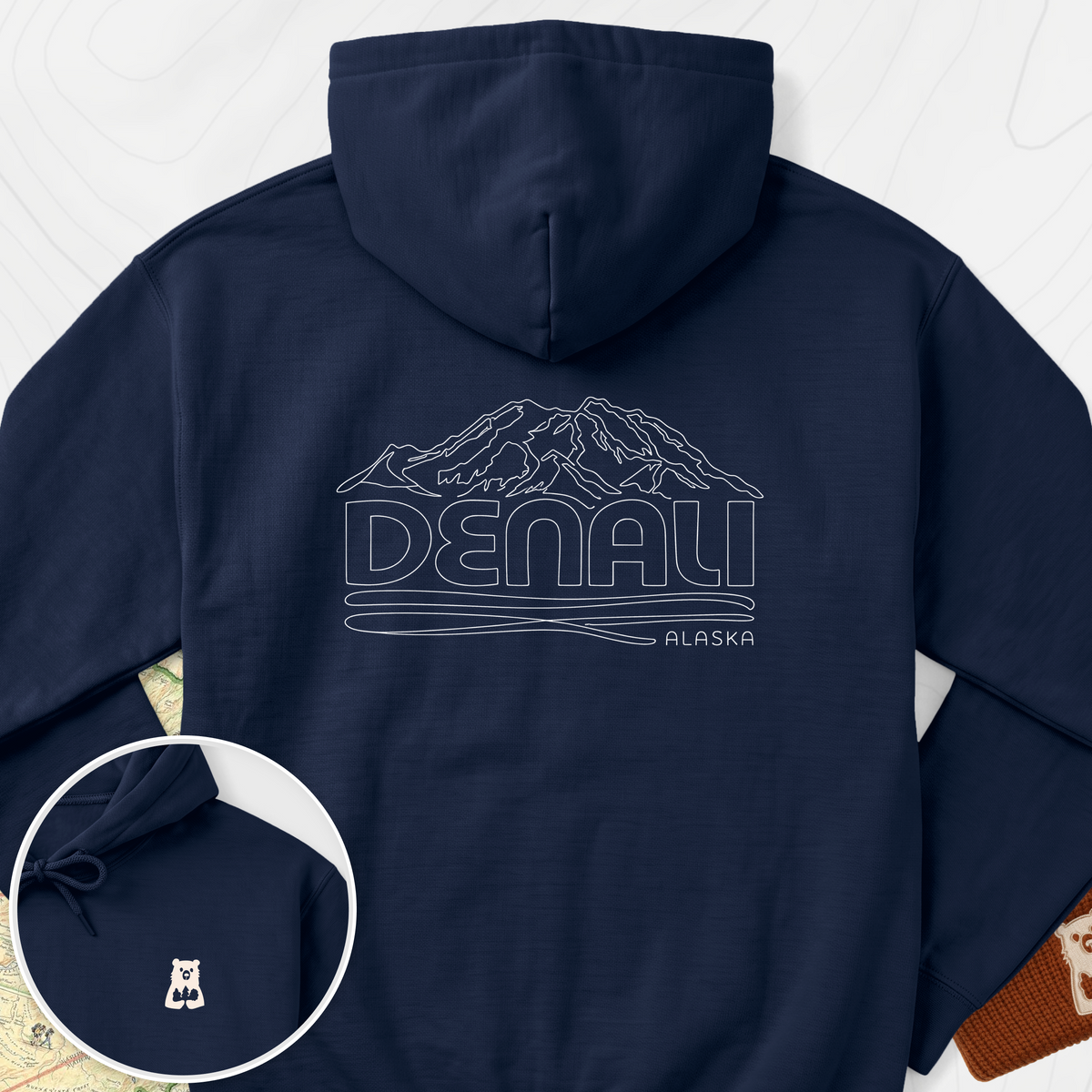 Denali Back Print Hoodie - Navy