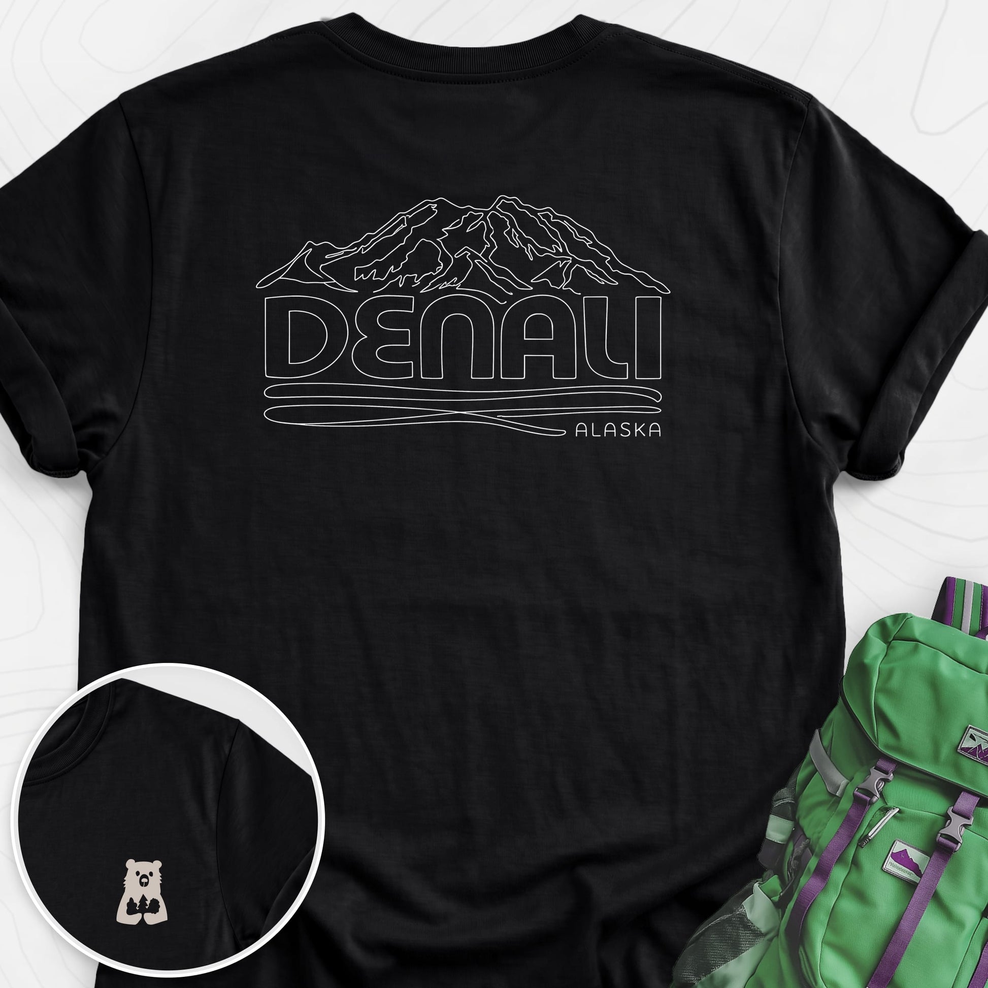 Denali Black back print lightweight T-shirt