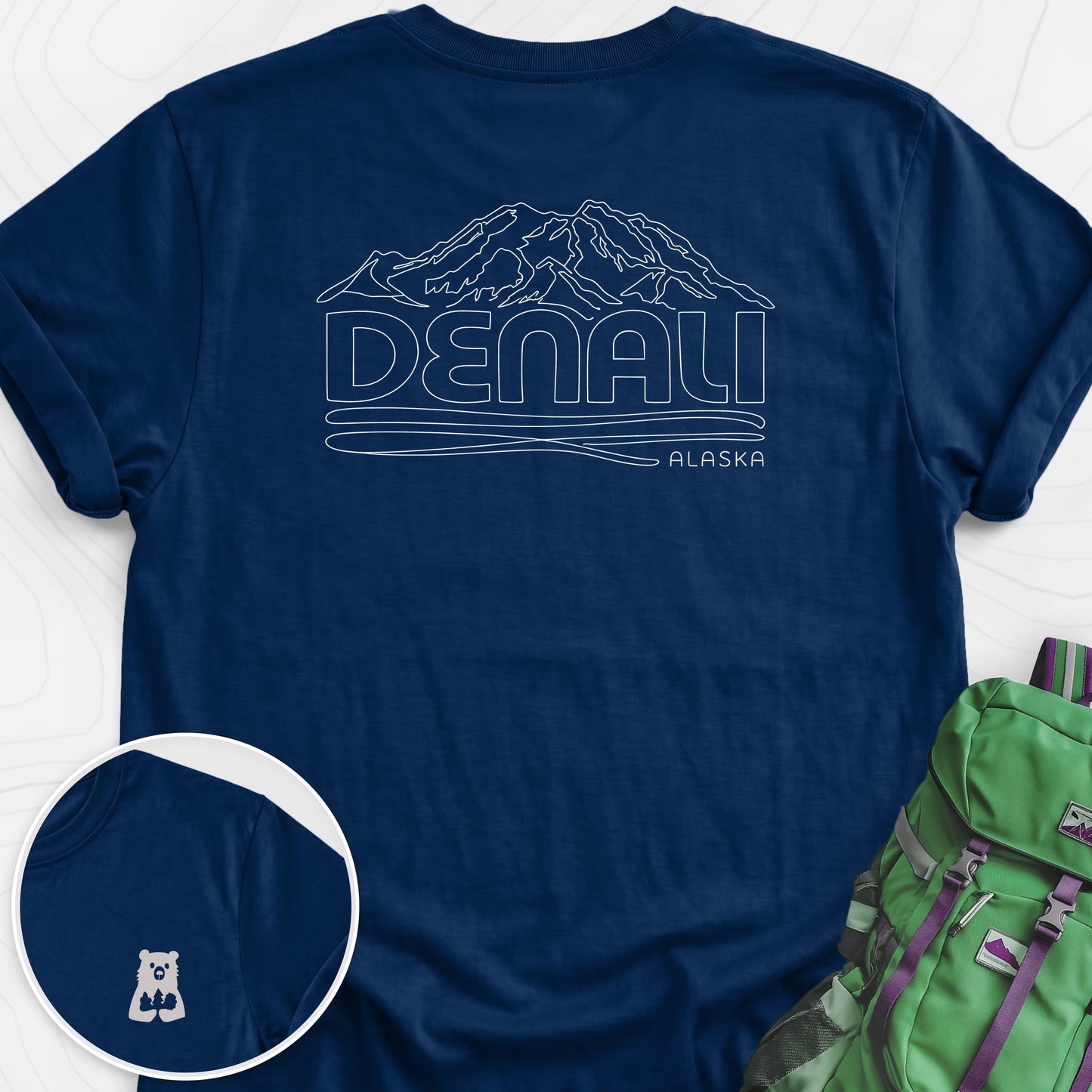 Denali Navy back print lightweight T-shirt