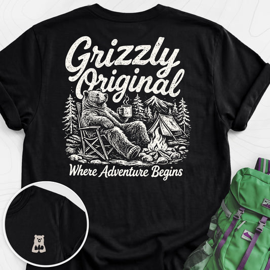 Grizzly Original Black back print lightweight T-shirt