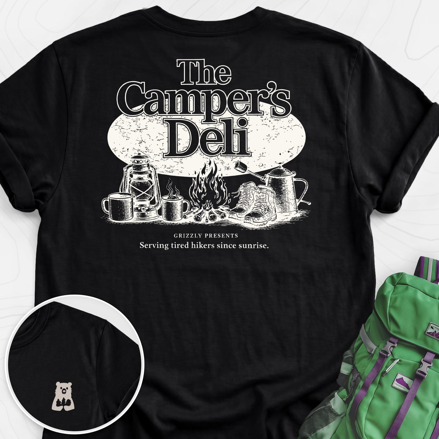 Campers Deli Black back print lightweight T-shirt