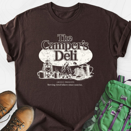 Campers Deli Dark Chocolate front print lightweight T-shirt