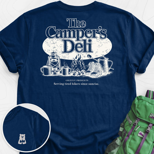 Campers Deli Navy back print lightweight T-shirt