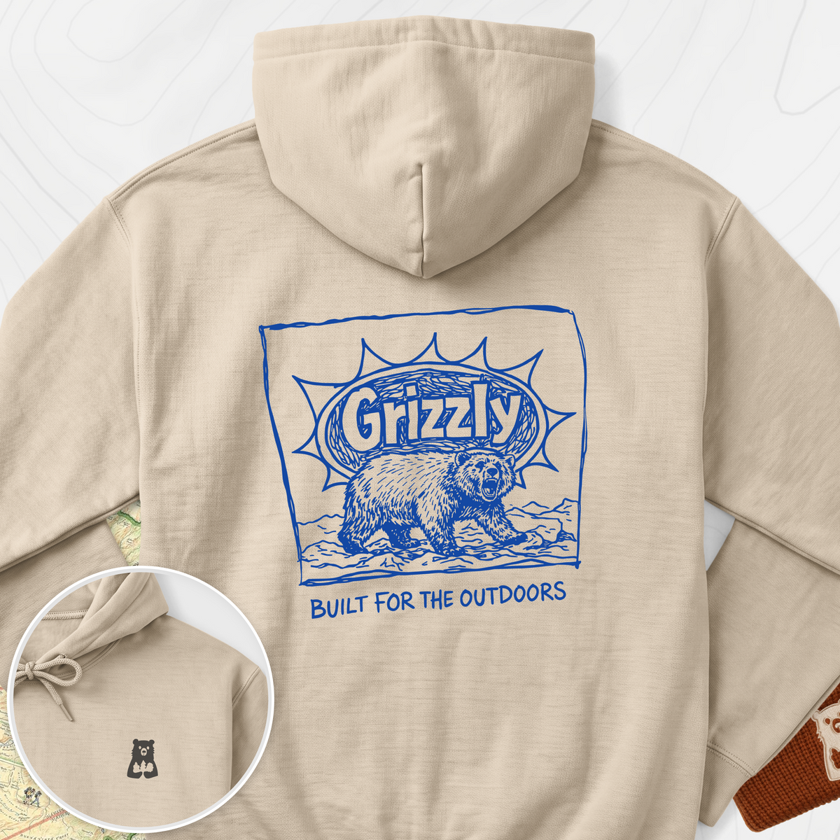 Built for the Outdoors Back Print Hoodie - Sand