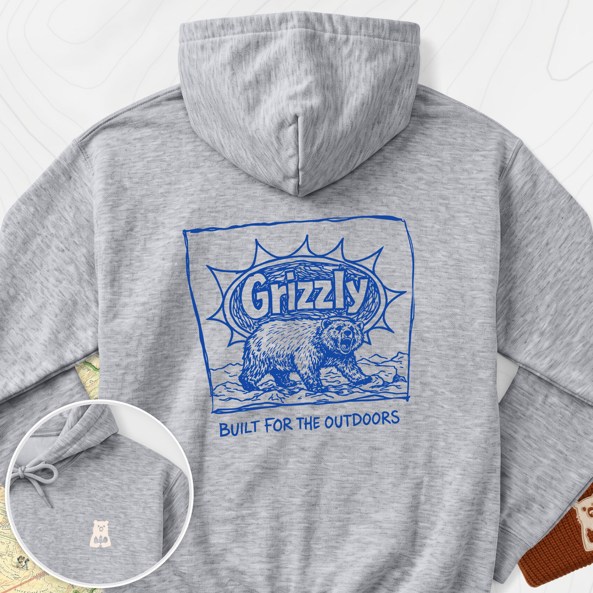 Built for the Outdoors Back Print Hoodie - Sport Grey
