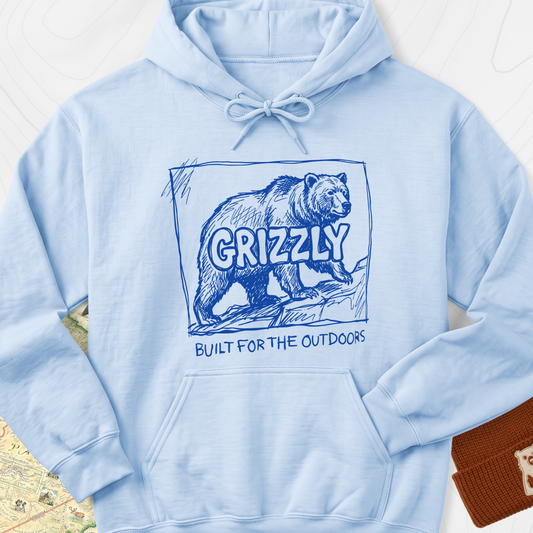Grizzly Bear Hoodie - Light Blue