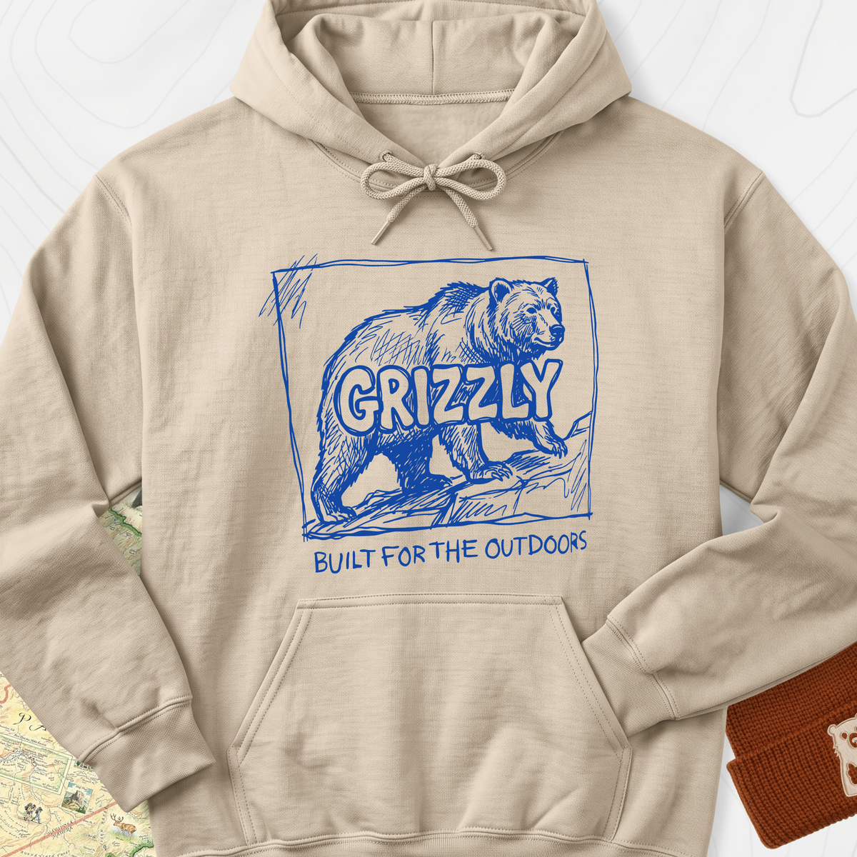 Grizzly Bear Hoodie - Sand