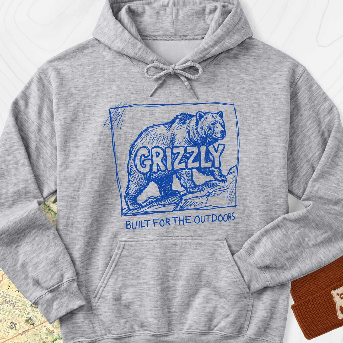 Grizzly Bear Hoodie - Sport Grey