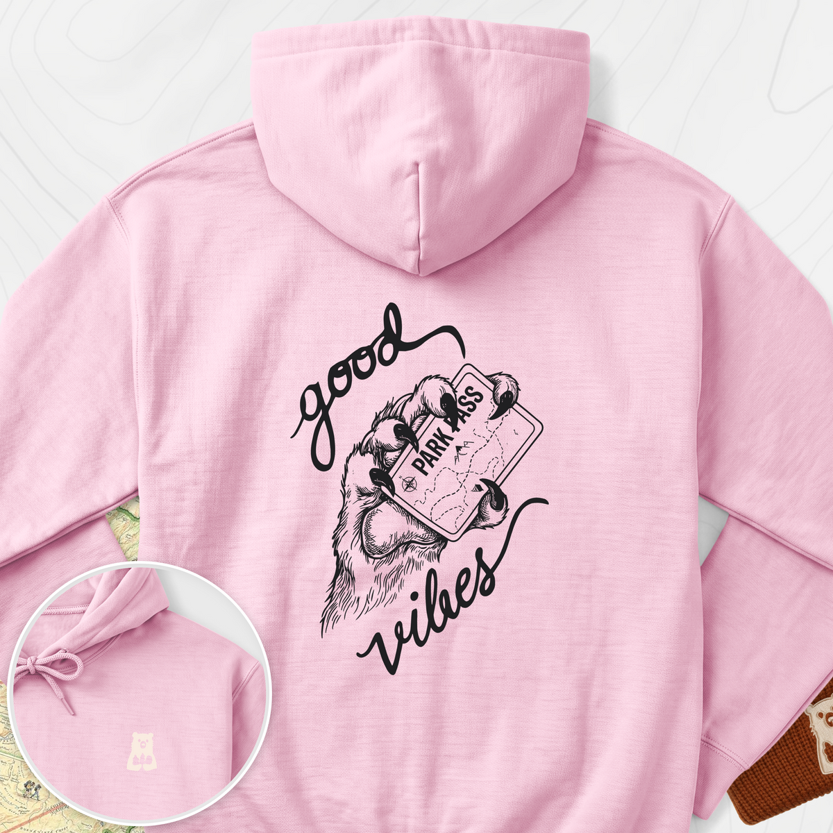Park Pass Back Print Hoodie - Light Pink